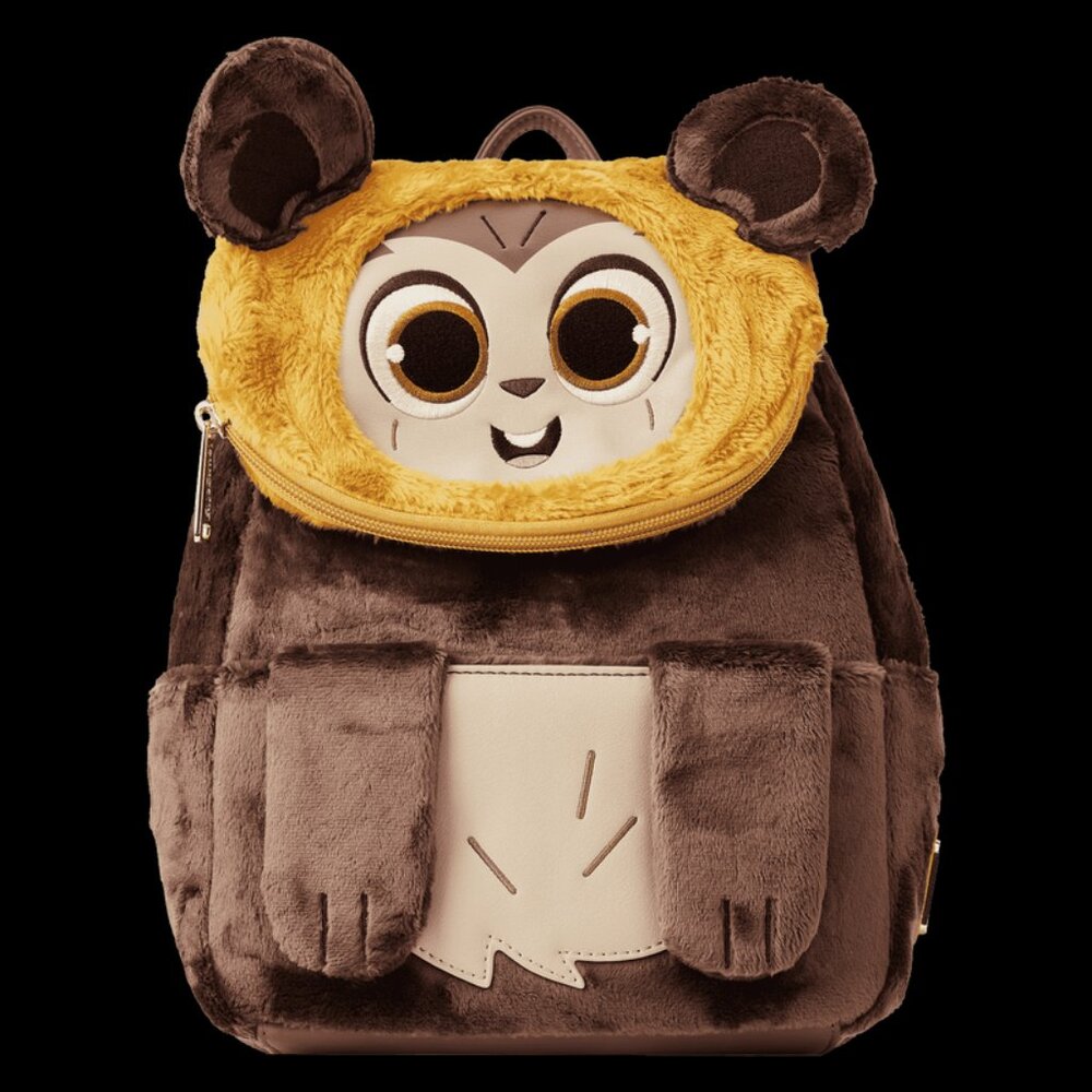 NWT Loungefly Star Wars Wicket Ewok Plush Mini Backpack & Wallet Set Exclusive